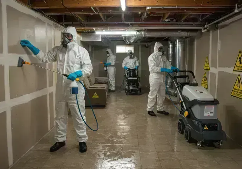 Basement Moisture Removal and Structural Drying process in Quebradillas, PR